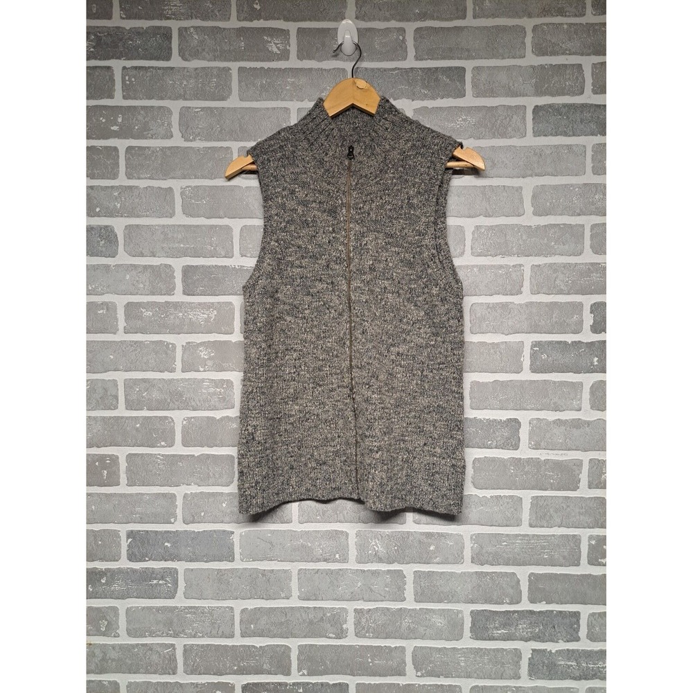 J.Jill Womens Gray Knit Full Zip‎ Mock Neck Wool Alpaca Blend Vest Size Medium
